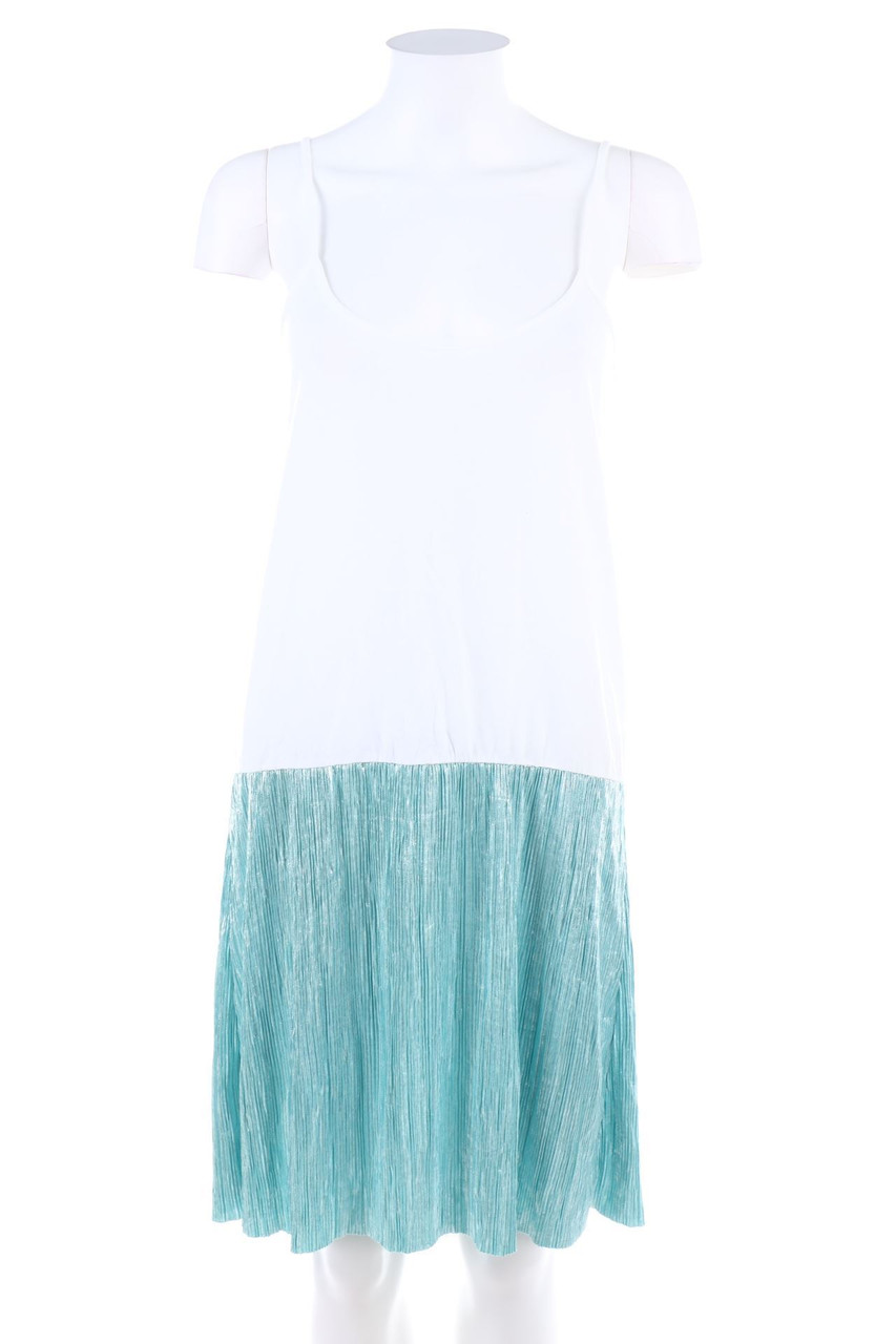 Ohne Label - Plissee-Kleid mit Metallic-Effekt - D 38