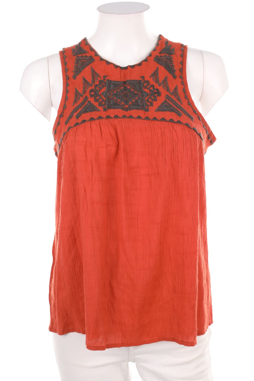 zebra - Blusentop im Folklore-Stil mit Stickereien - M