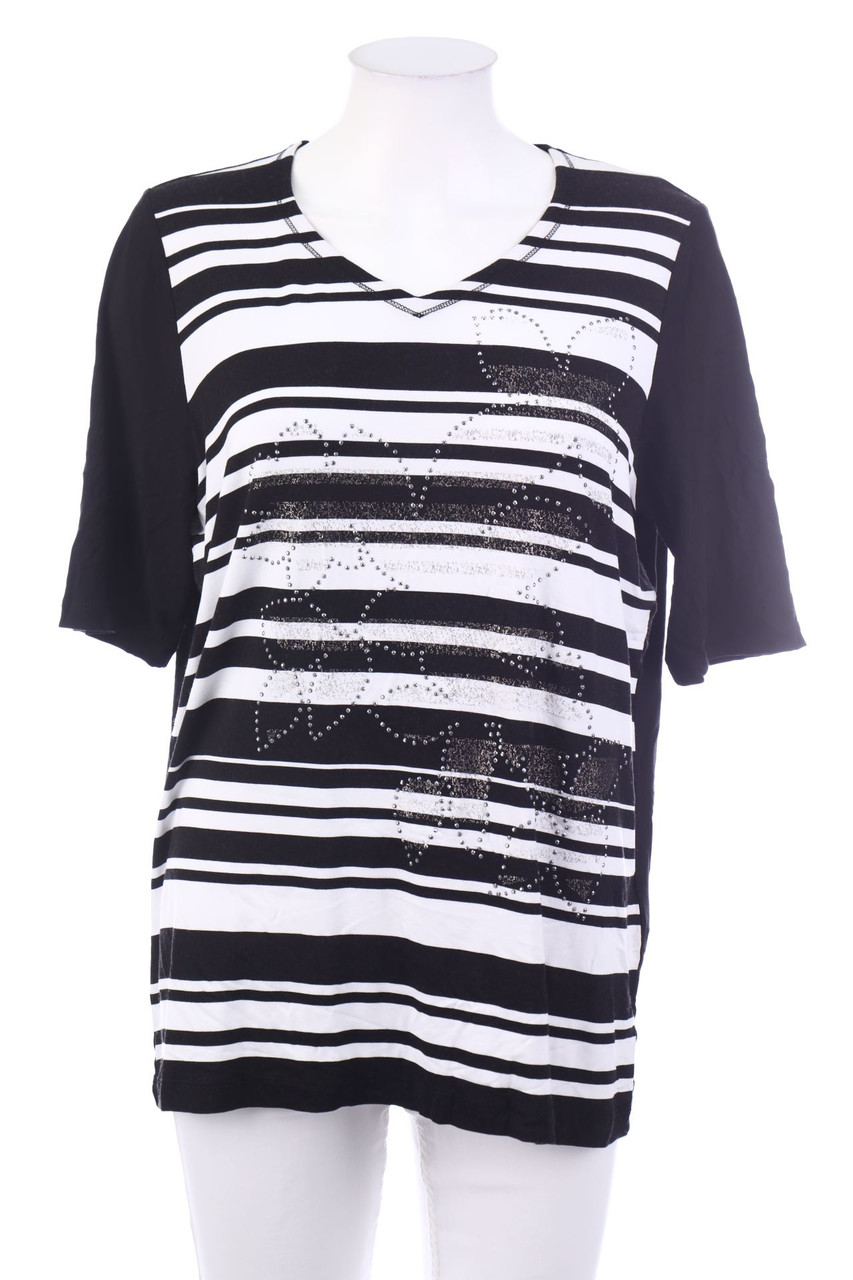 BONITA - Kurzarm-Shirt mit Strass-Steinen - L