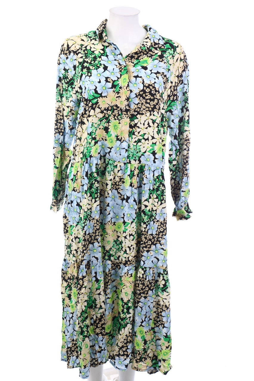 H&M - Midikleid aus Viskose mit Blumen-Print - S