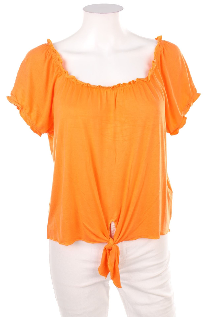 Laura Torelli - Kurzarm-Shirt zum Knoten - S