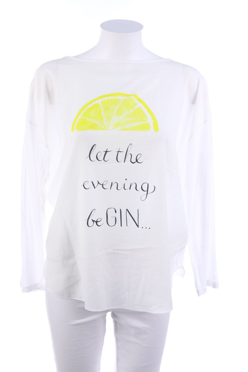 SECONDHAND - Longsleeve-Shirt mit Statement-Print - L