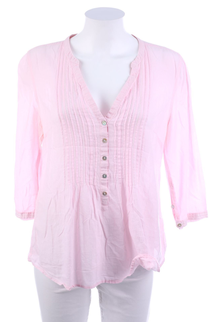 okay - Bluse mit 3/4-Ärmel mit Biesen - L