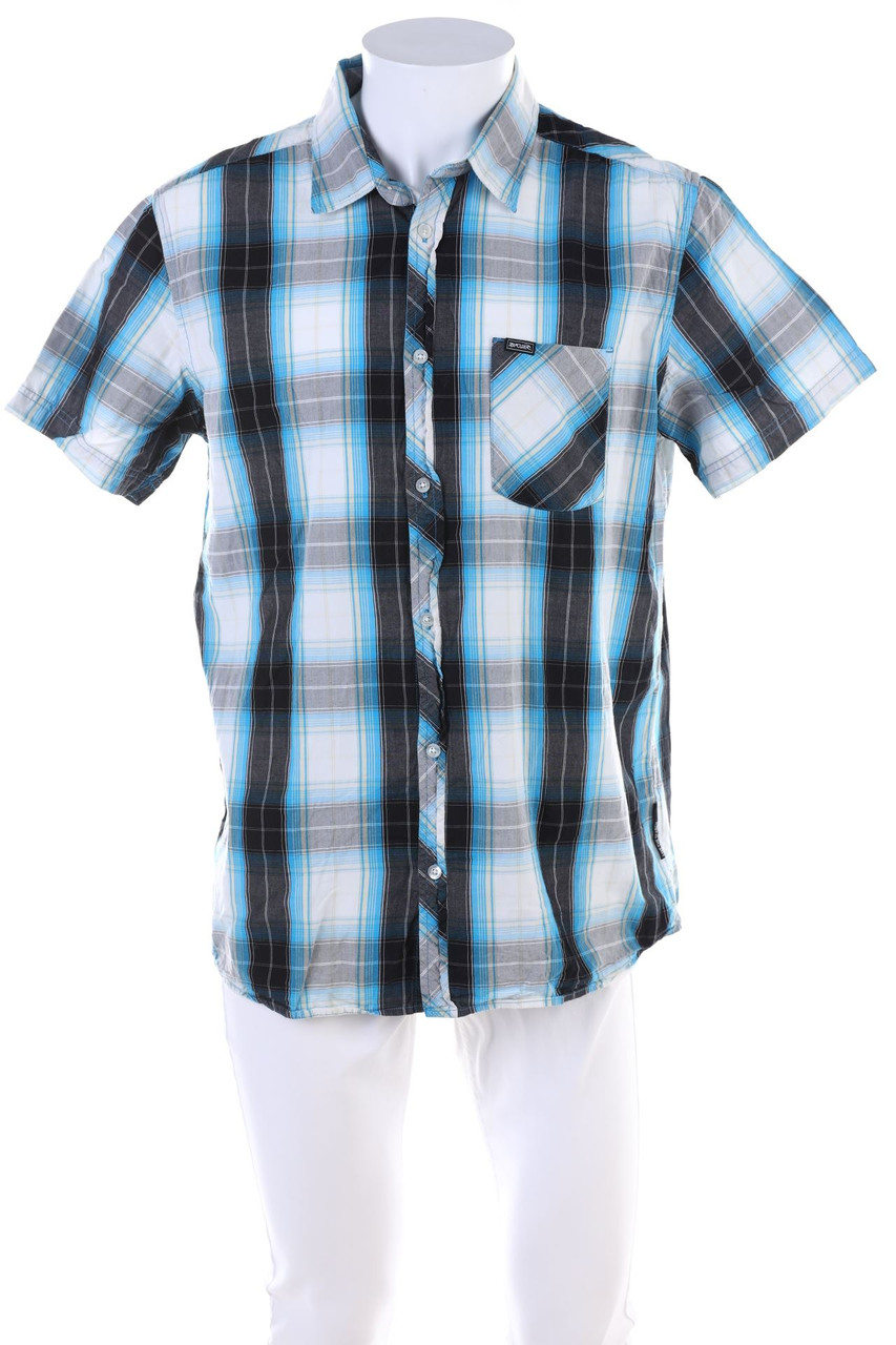 RIP CURL - Baumwoll-Kurzarm-Hemd mit Karo-Muster - L