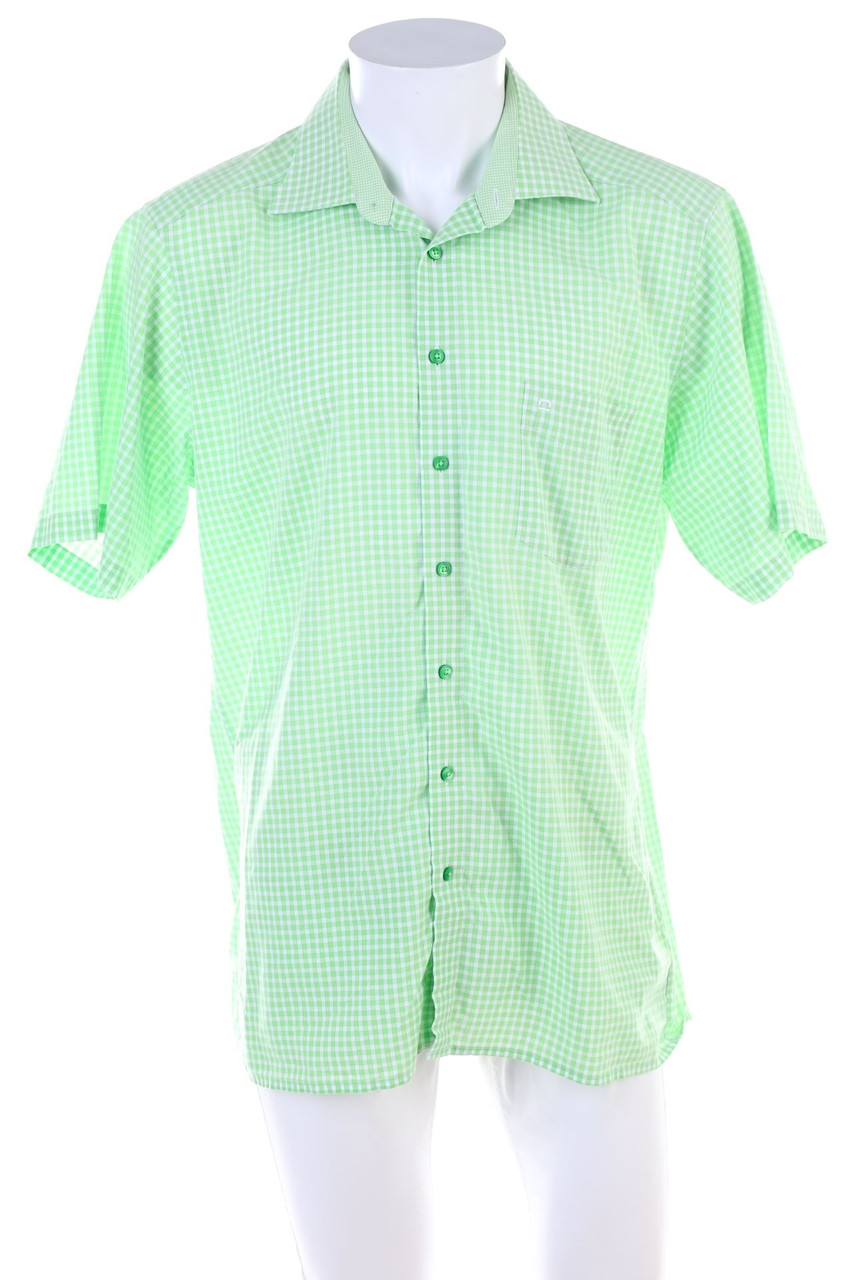 OLYMP - Kurzarm-Hemd mit Karo-Muster - XL
