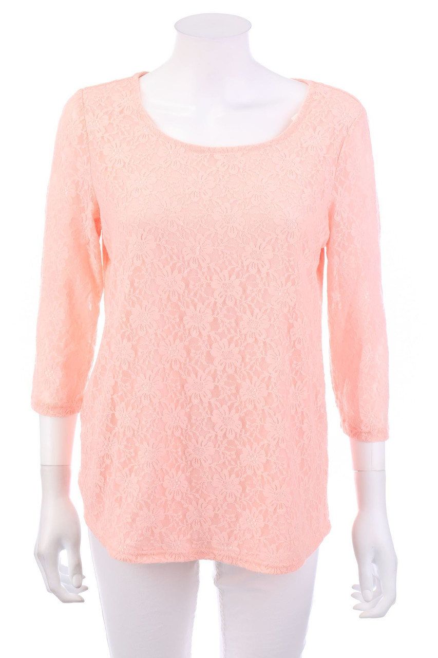 Ohne Label - 3/4-Arm-Shirt aus Spitze - D 44