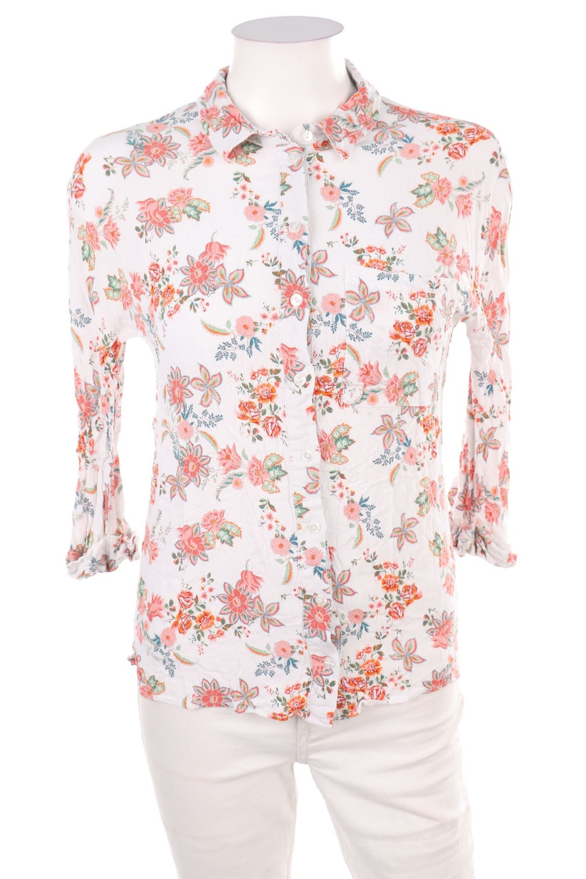 promod - Hemd-Bluse mit 3/4-Ärmel mit Blumen-Print - XS