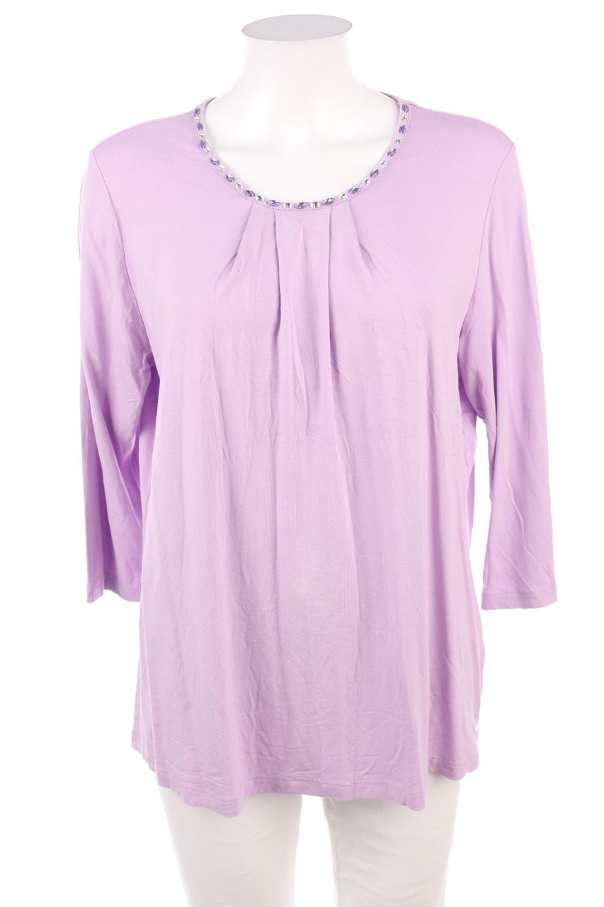 Mona - Longsleeve-Shirt mit Strass-Steinen - XL