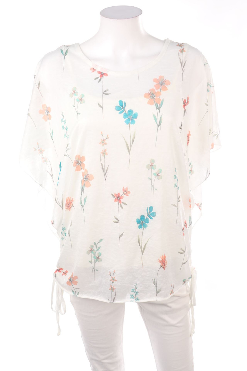 Apricot - Kurzarm-Bluse mit Blumen-Print - XL