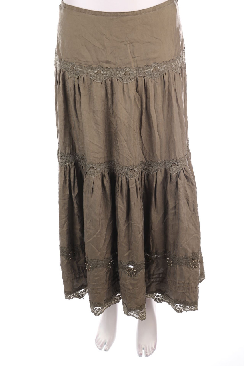 GERRY WEBER - Maxi-Seiden-Rock mit Spitze - D 38