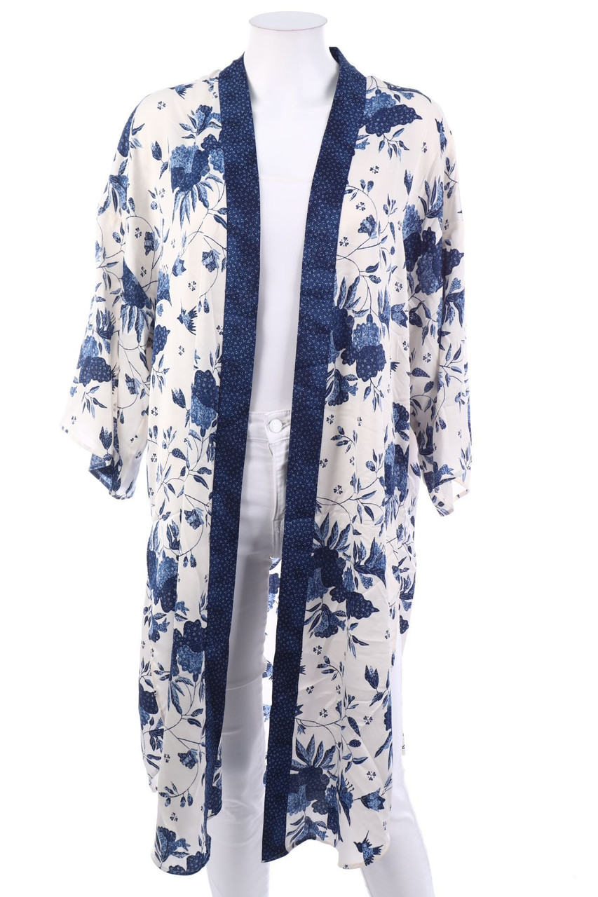 H&M - Satin-Cardigan mit Blumen-Print - ONE SIZE