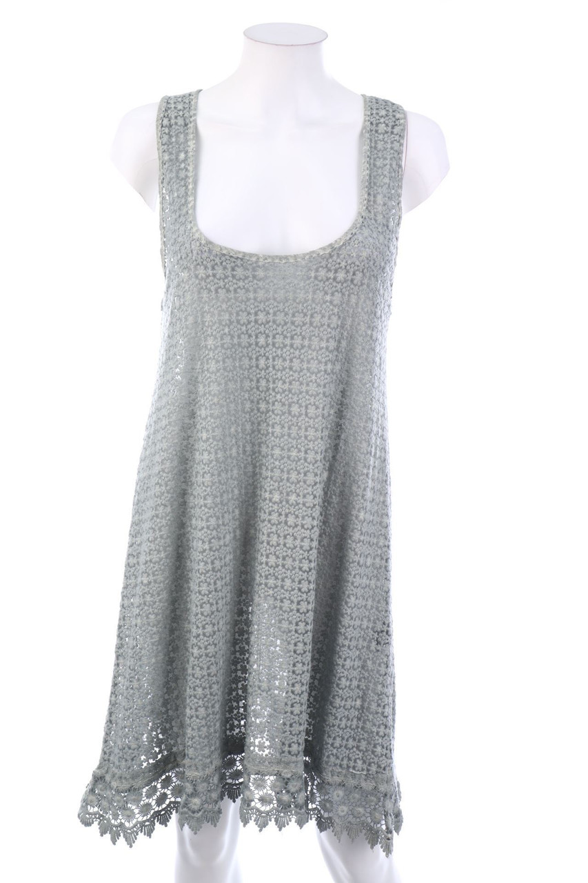 Ohne Label - Mesh-Kleid mit Stickereien - L