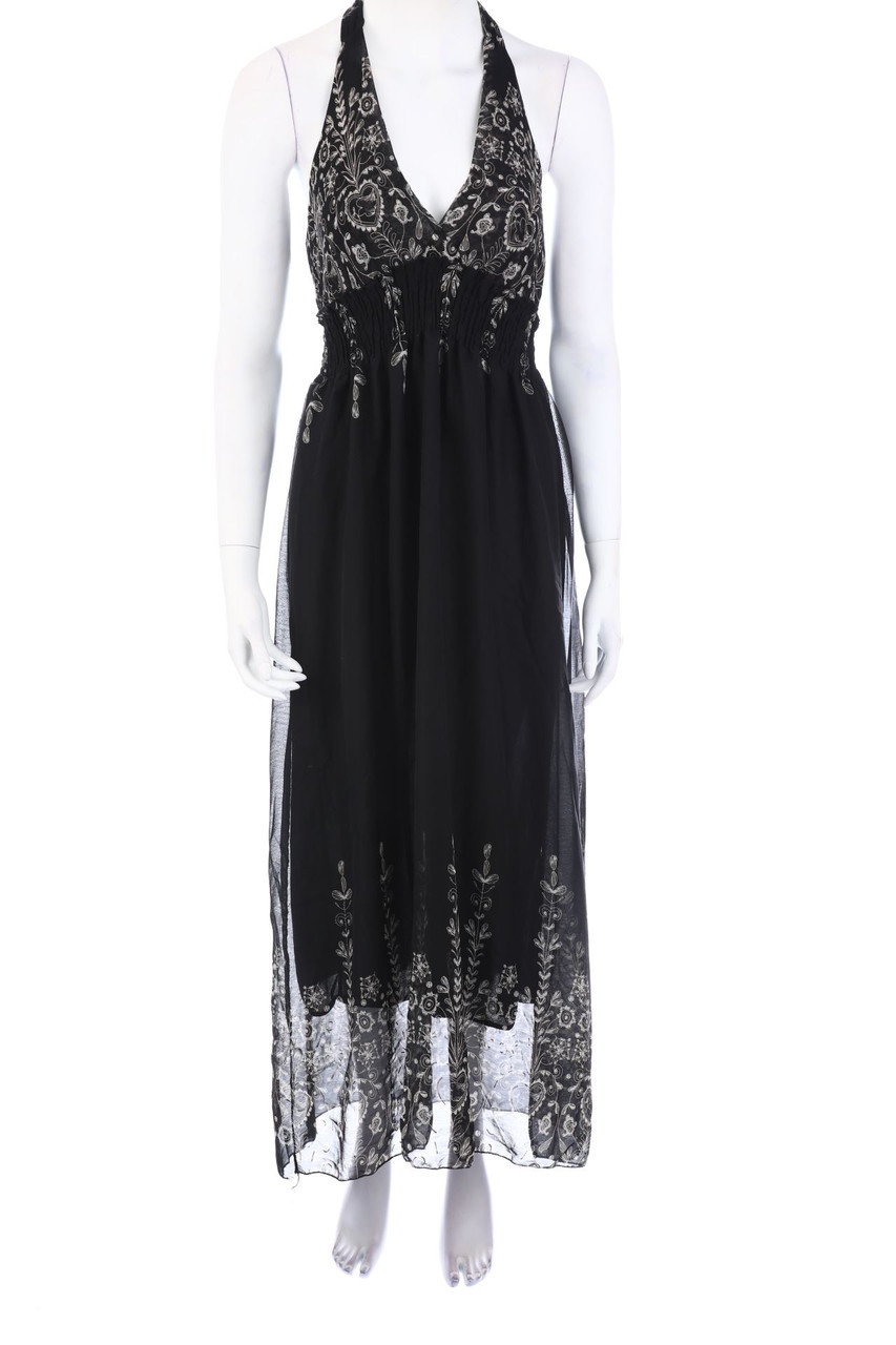 Ohne Label - Neckholder-Kleid mit Print - D 34-36