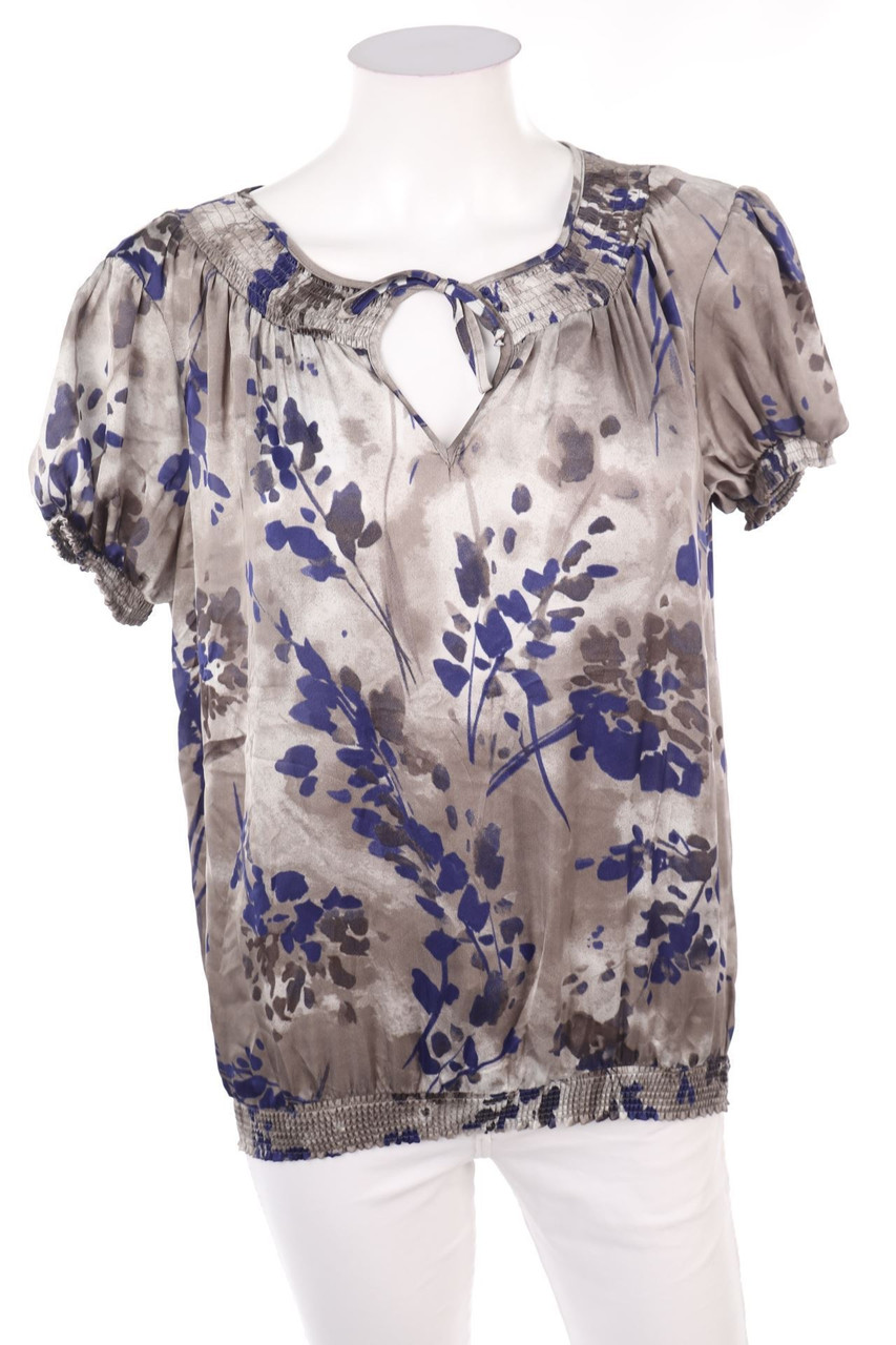 Jake*s - Kurzarm-Bluse mit Smok-Details - D 36