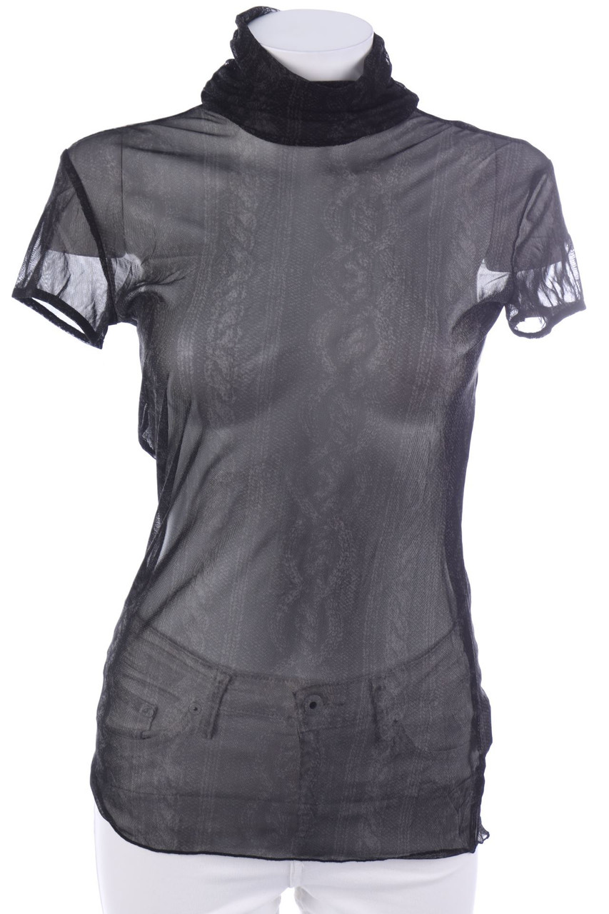 CALLIOPE - Mesh-Kurzarm-Shirt mit Rollkragen - M