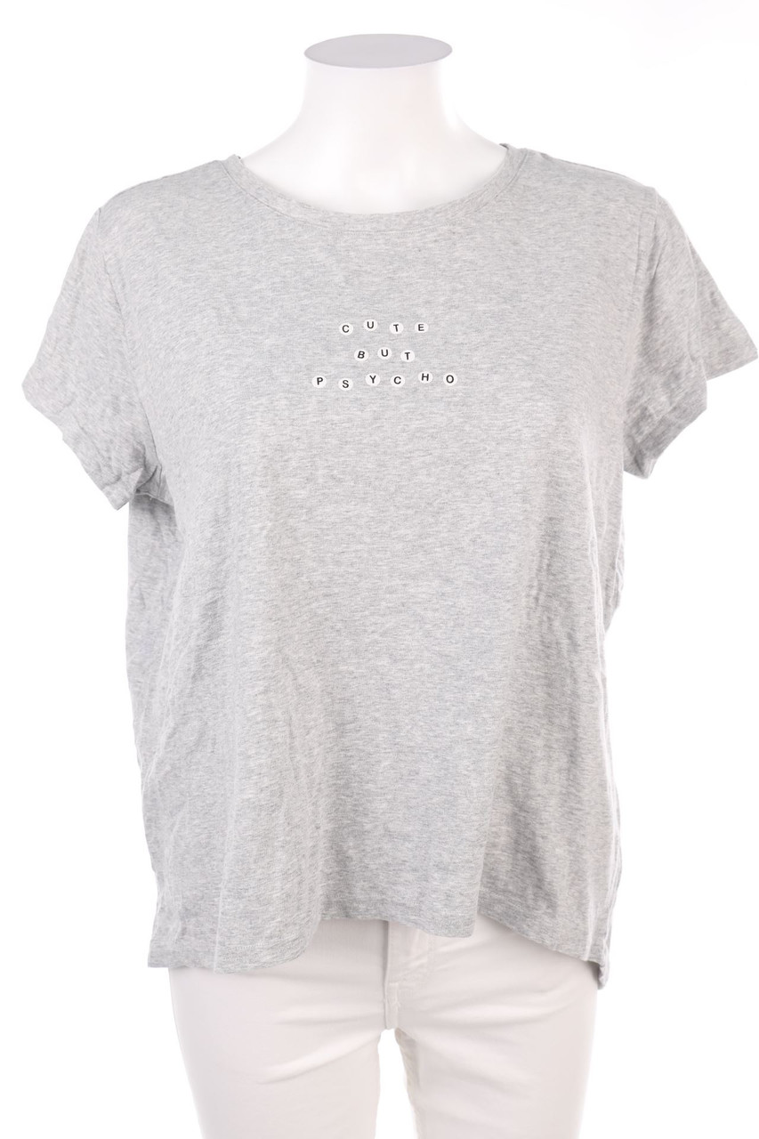 manguun - Kurzarm-Shirt mit Statement-Print - XL