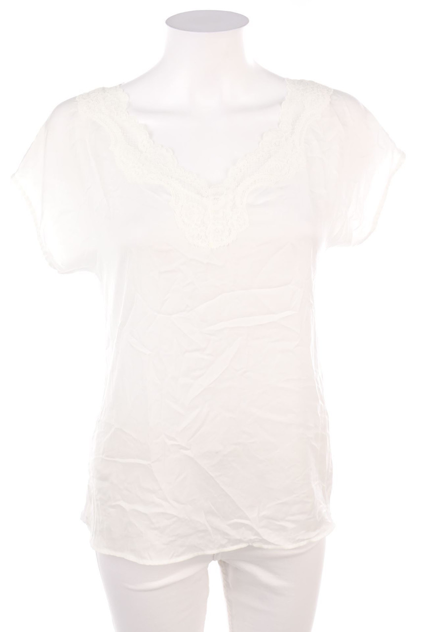 orsay - Kurzarm-Bluse mit Spitze - D 36