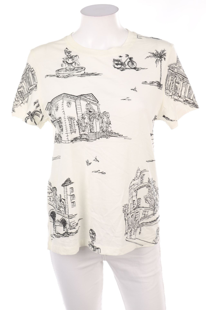 maje - Kurzarm-Shirt mit Stickereien - D 40