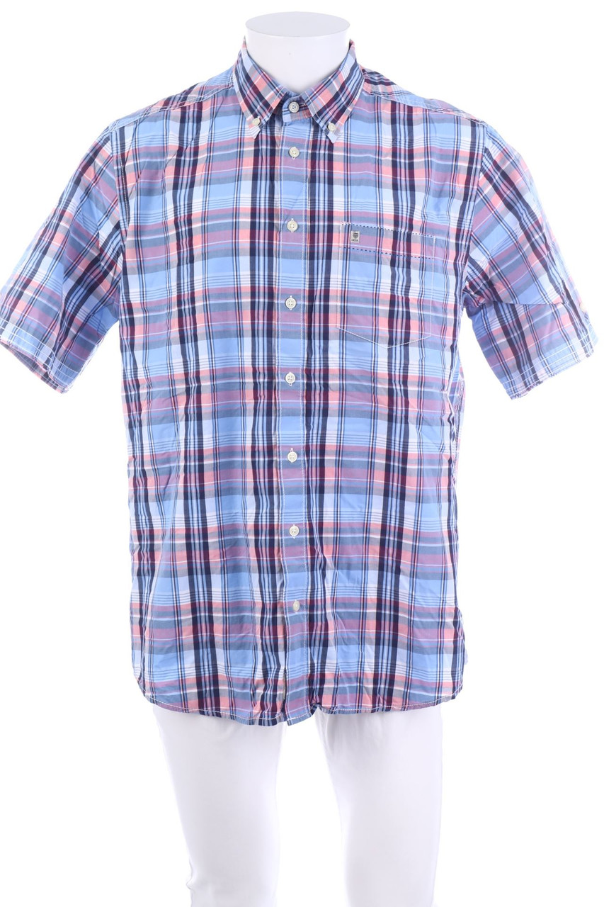 BASEFIELD - Kurzarm-Hemd mit Karo-Muster - L