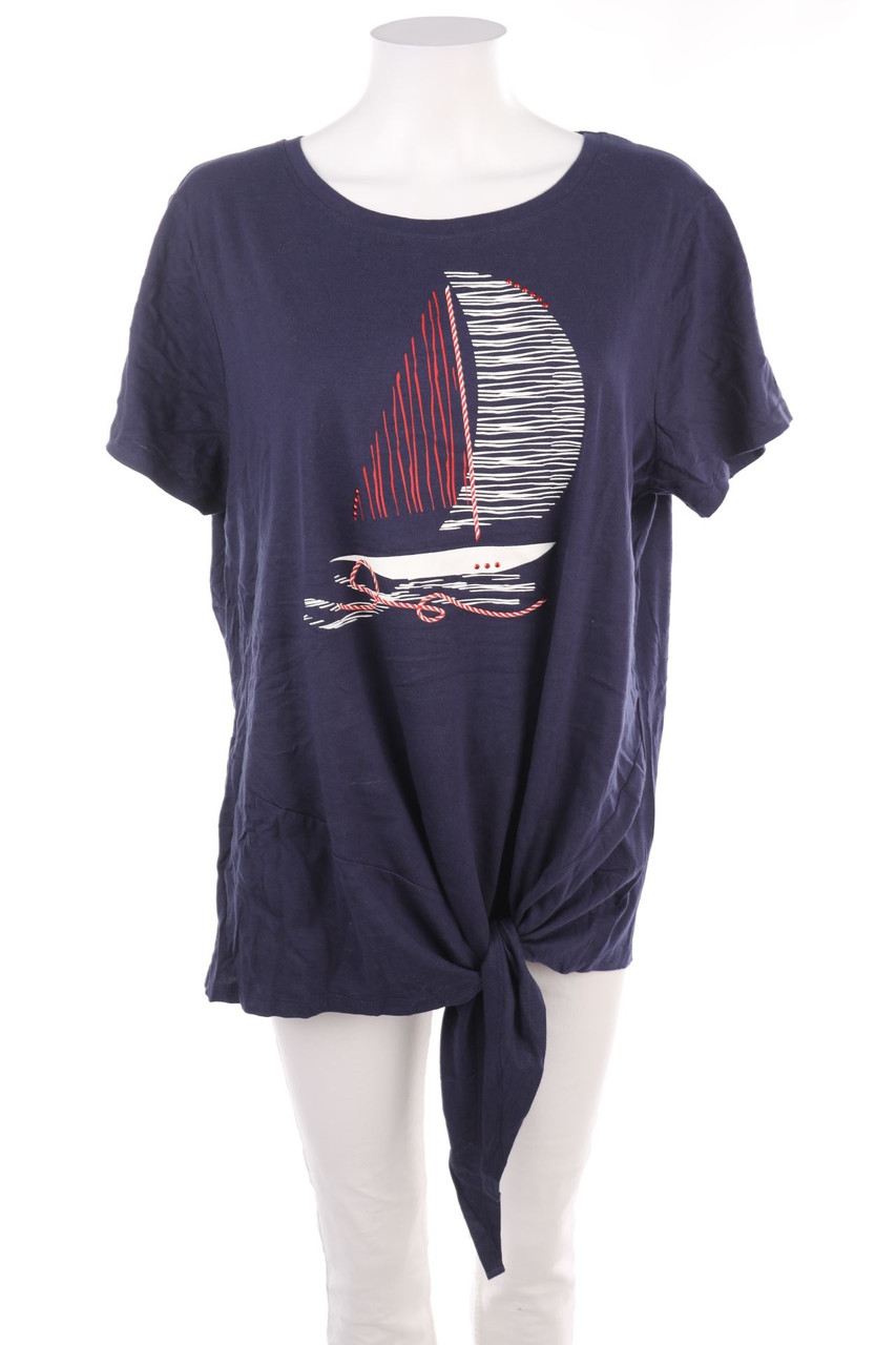 SECONDHAND - Baumwoll-Kurzarm-Shirt zum Knoten - 3XL