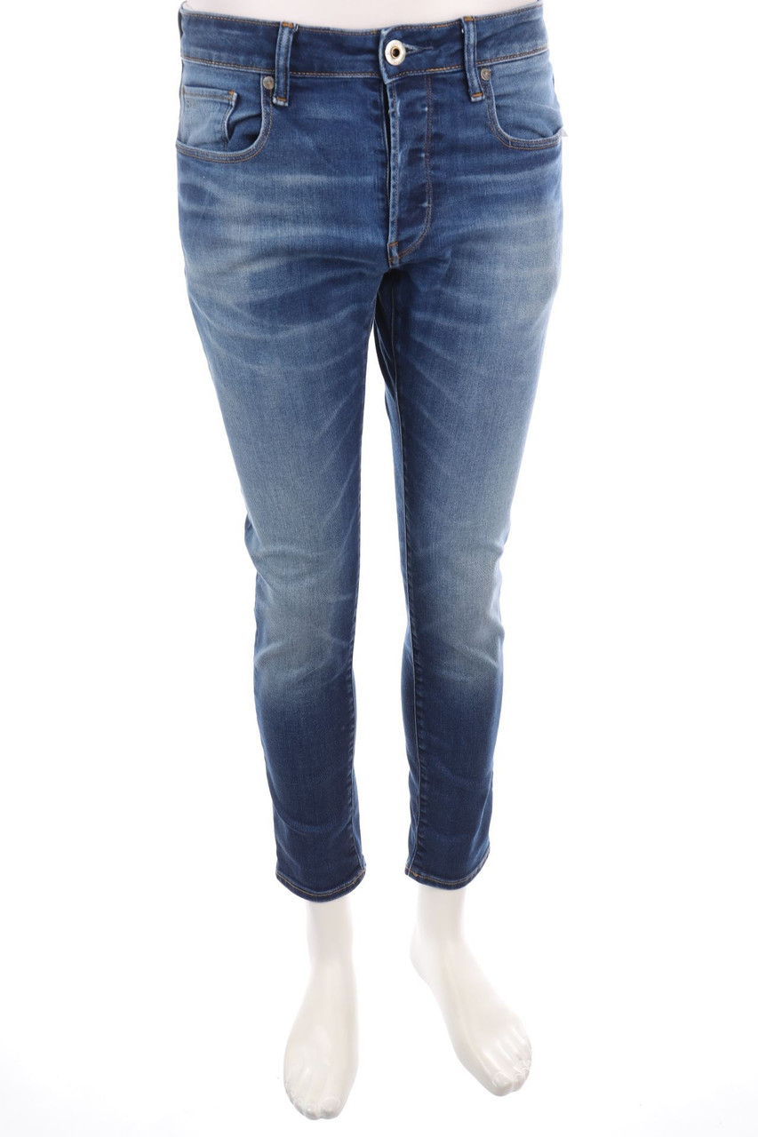 G-STAR RAW - Used Look Slim-Jeans mit Leder-Details - W31