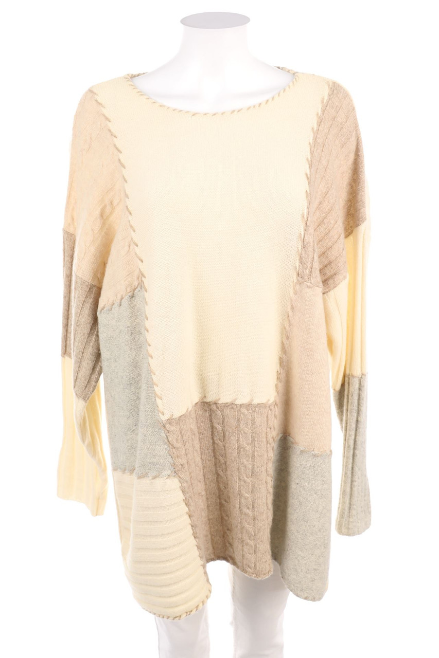 Ohne Label - Patchwork-Strickkleid - D 38