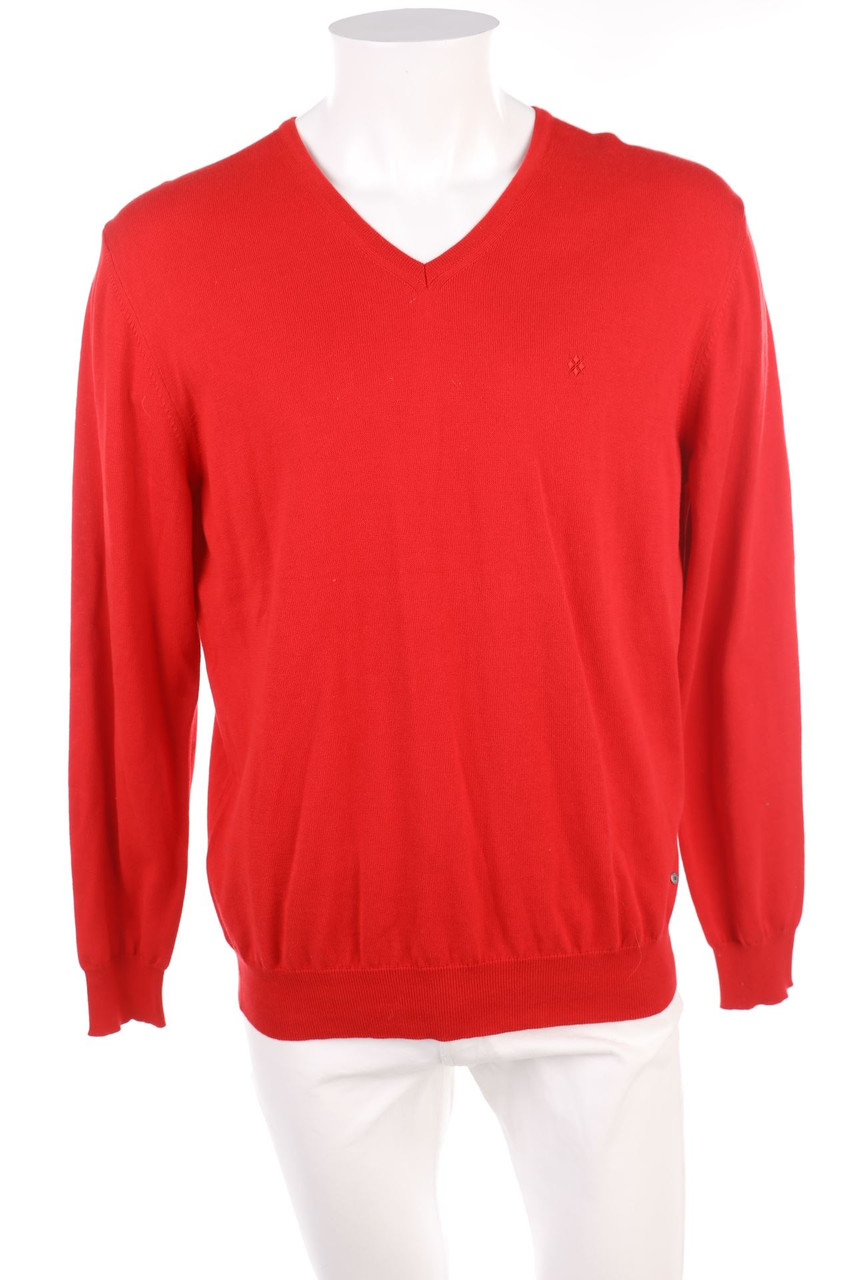 Burlington - V-Neck-Pullover mit Logo-Stickerei - L