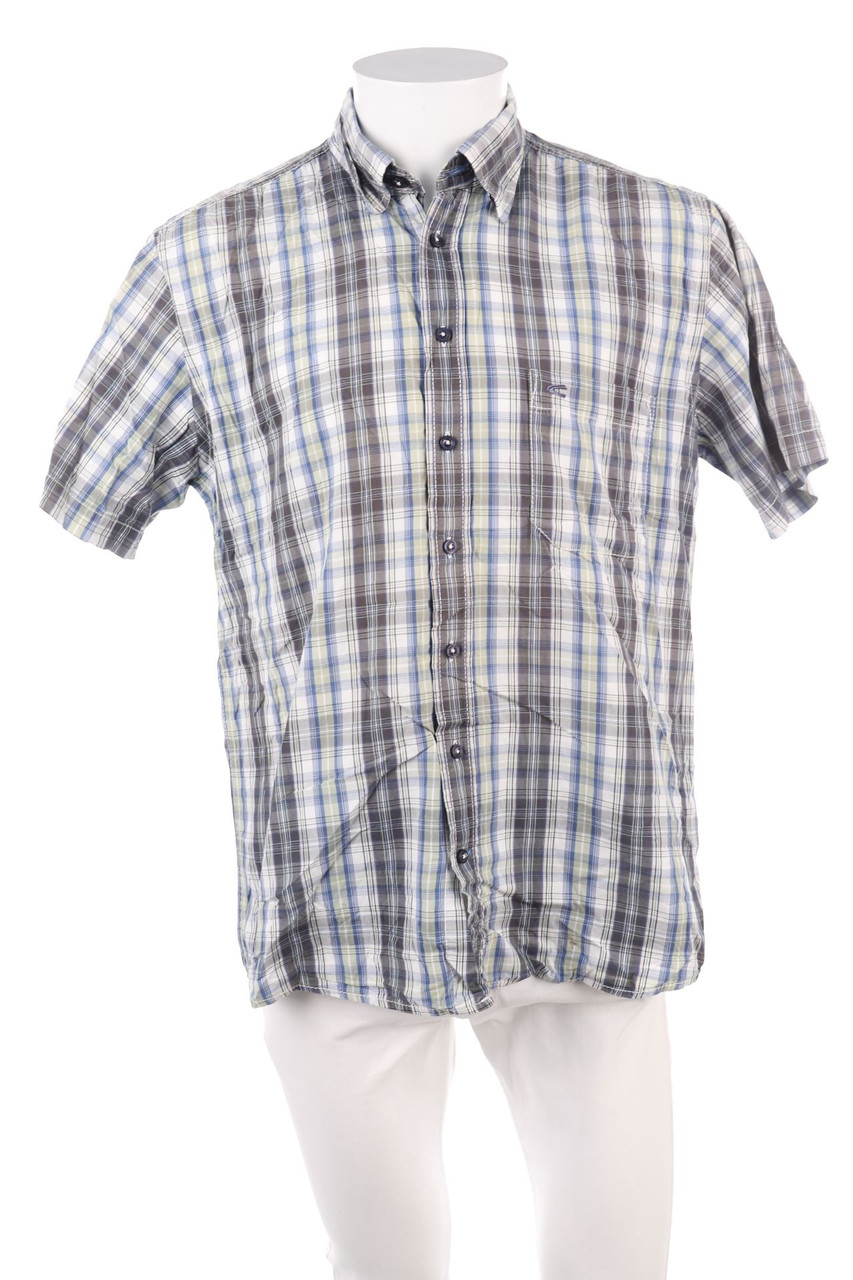 camel active - Kurzarm-Hemd mit Karo-Muster - M