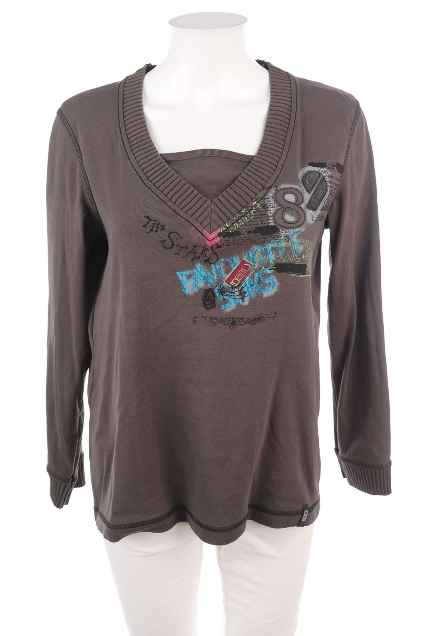 CECIL - Longsleeve-Shirt mit Print im Layer Look - L