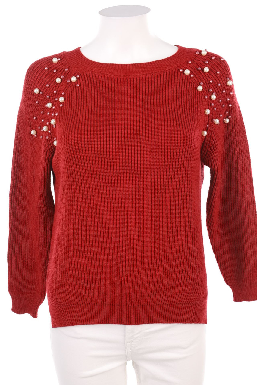 SHEIN - Strick-Pullover mit Perlen - L