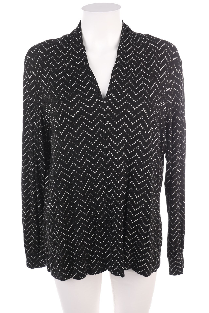 Ohne Label - Longsleeve-Shirt mit Zickzack-Muster - XL