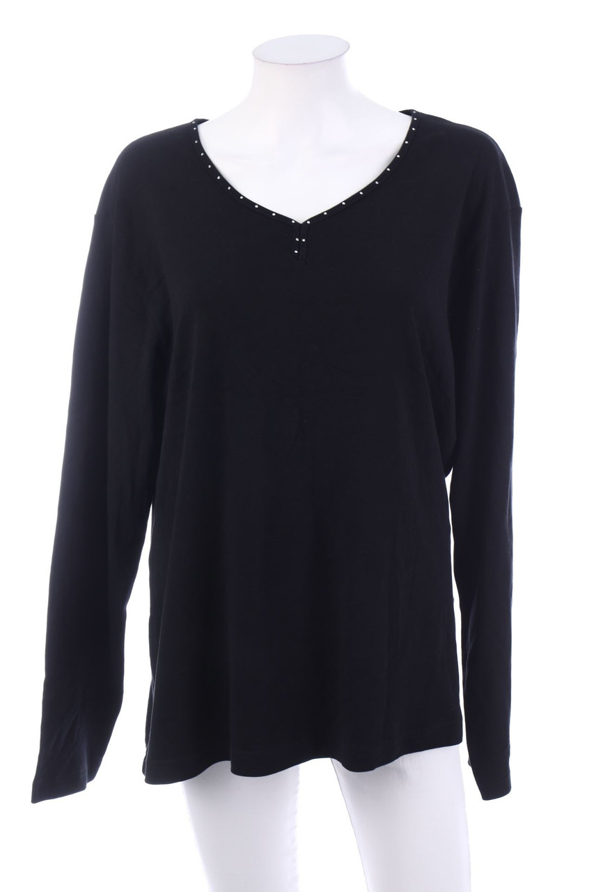 STOOKER - Baumwoll-Longsleeve-Shirt mit Strass-Steinen - 48