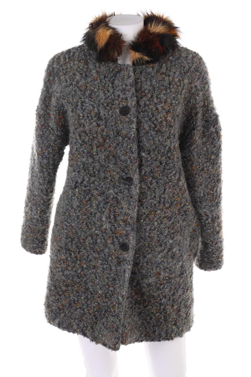 Wu´side - Mantel mit Faux Fur-Kragen - D 38-40