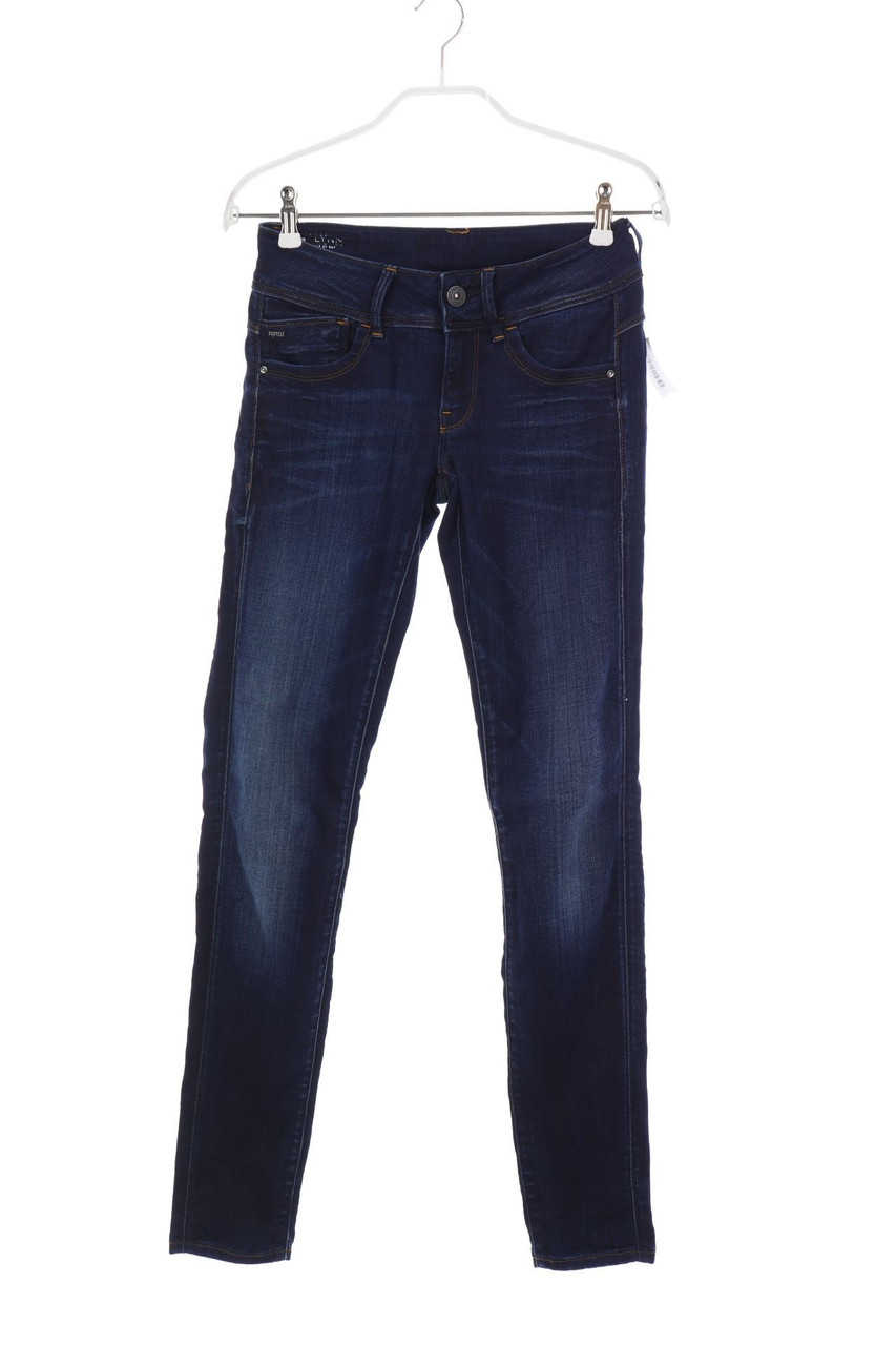 G-STAR - Used Look Skinny-Jeans mit Leder-Details - W24