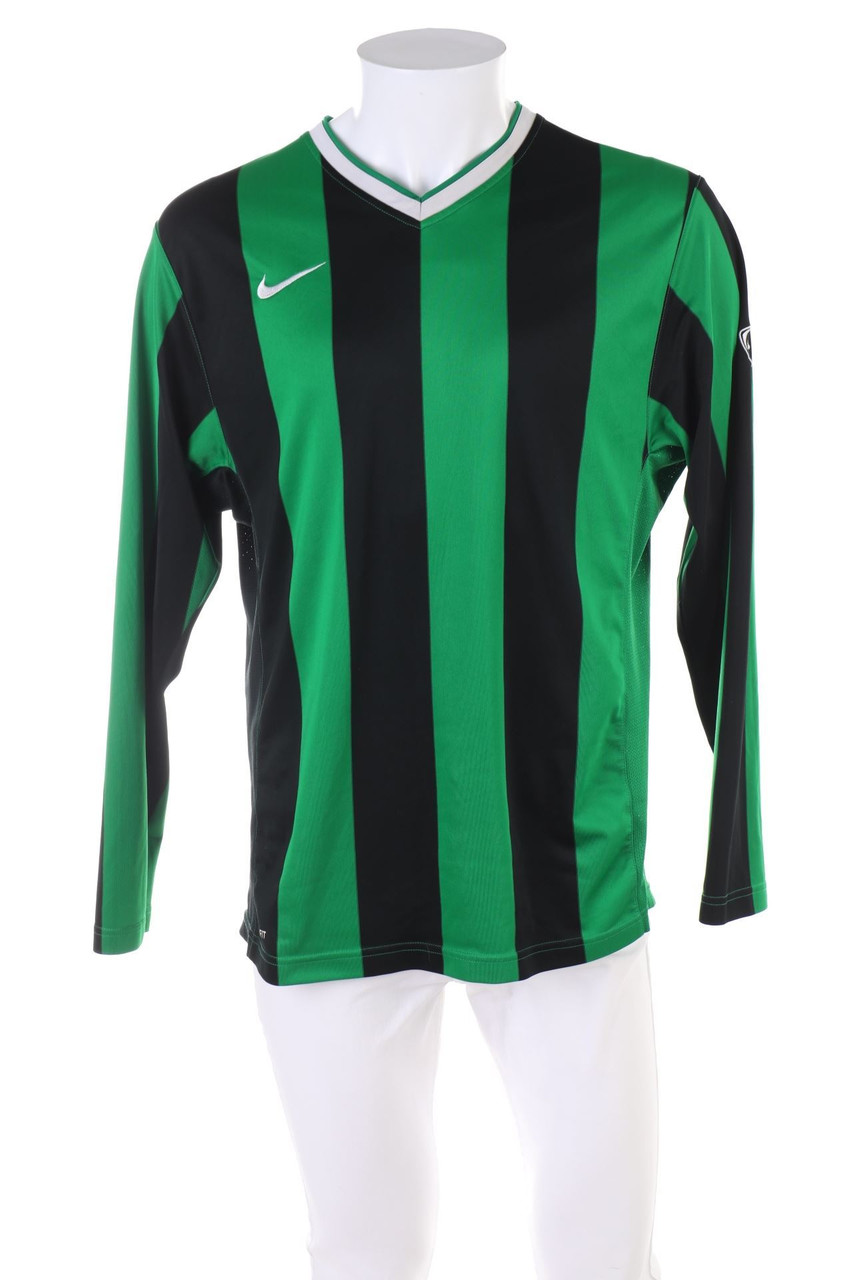 NIKE - Streifen-Longsleeve-Shirt mit Logo-Stickerei - L