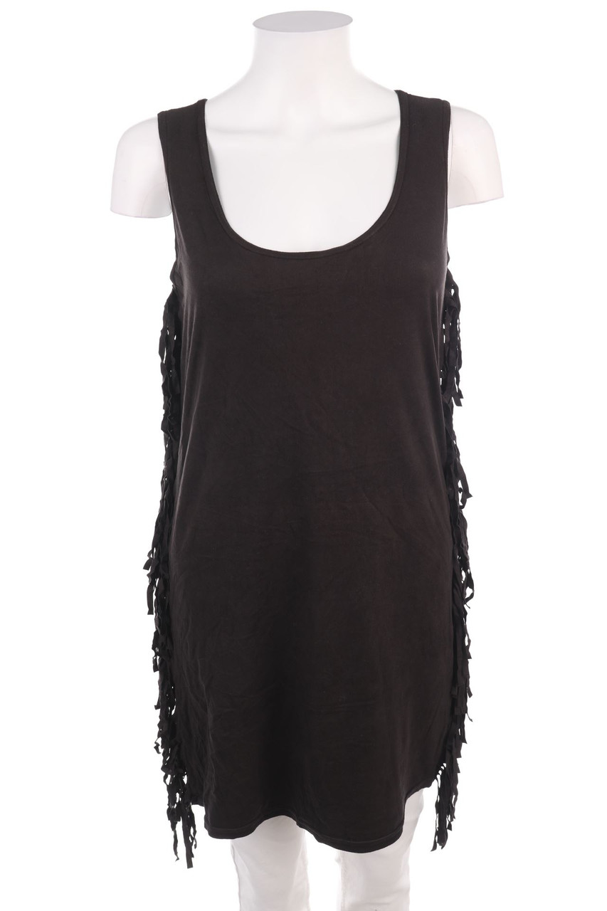 AVANT PREMIERE - Blusentop aus Kunstleder mit Fransen - M