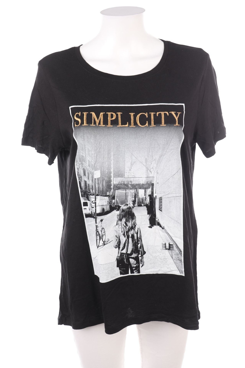 AMISU - Kurzarm-Shirt mit Print - L