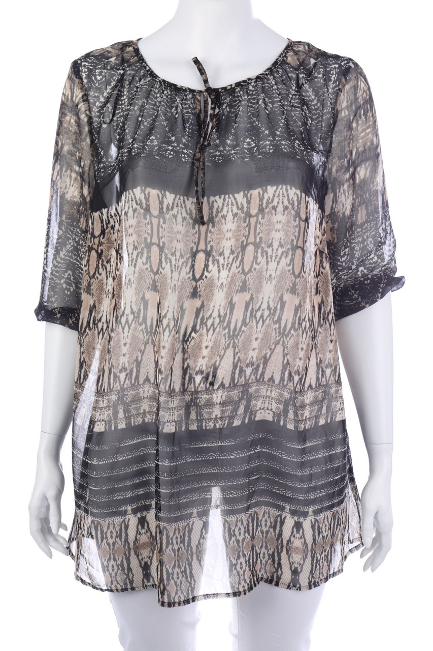 sheego - Kurzarm-Bluse - 52