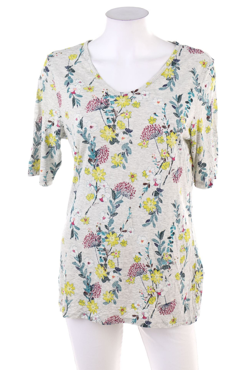 chris - Kurzarm-Shirt mit Blumen-Print - M