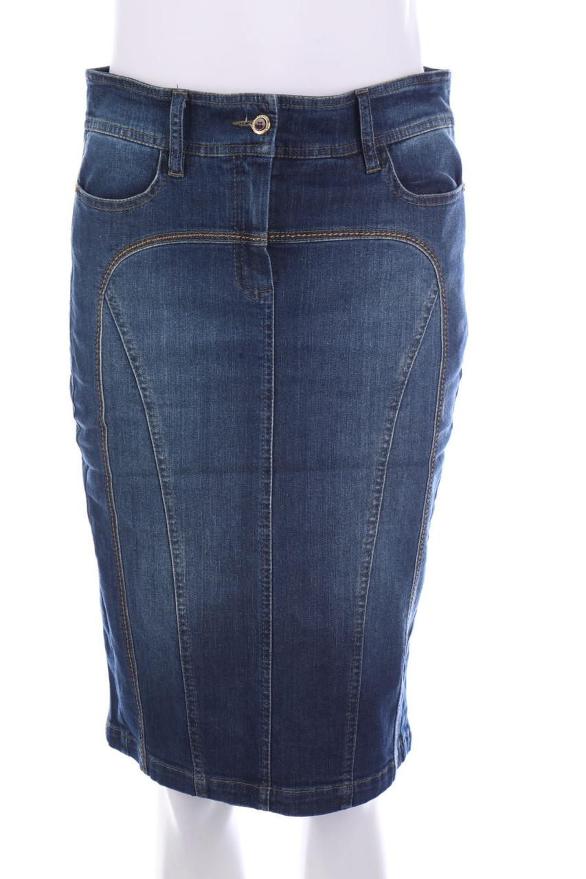 KENSOL - Jeansrock mit Logo-Applikation - D 38