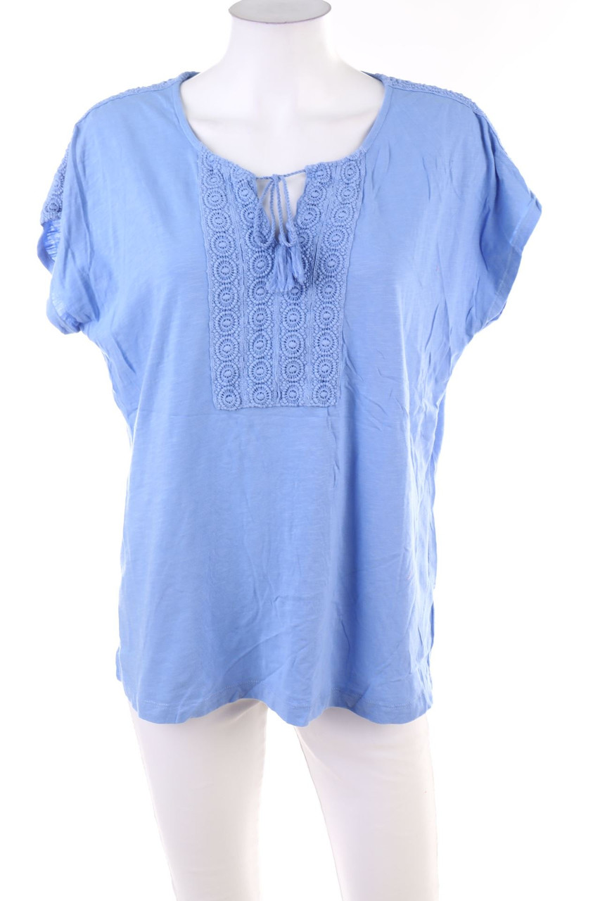 DAMART - Kurzarm-Shirt mit Häkelspitze - XL