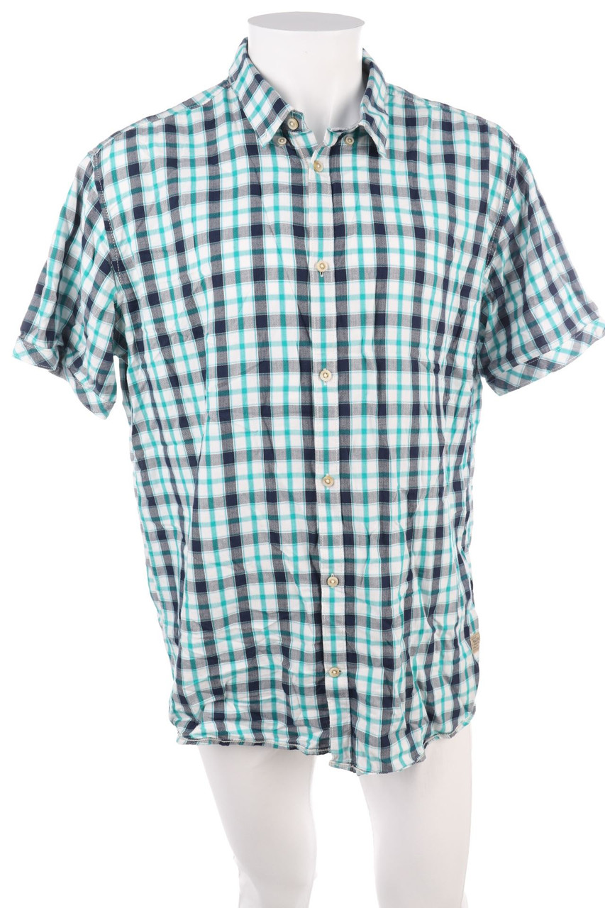 TOM TAILOR - Kurzarm-Hemd mit Karo-Muster - 2XL