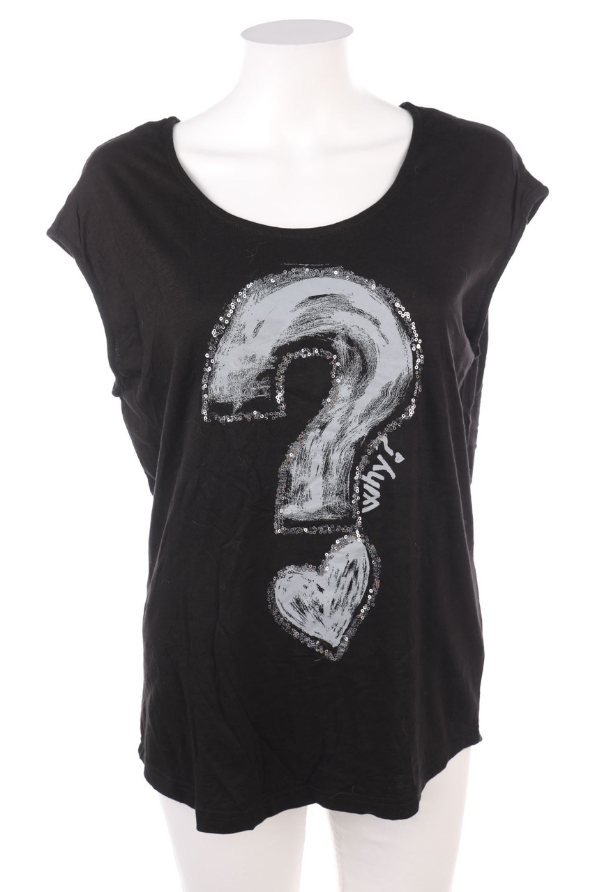 Desigual - Print-Top mit Pailletten - M