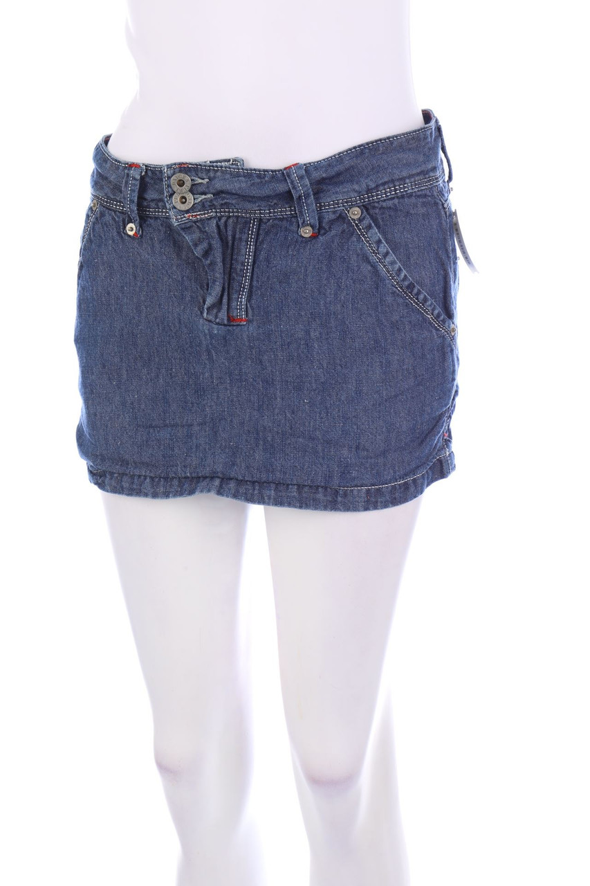 PURE OXYGEN - Y2K-Minirock in Denim-Optik - D 38
