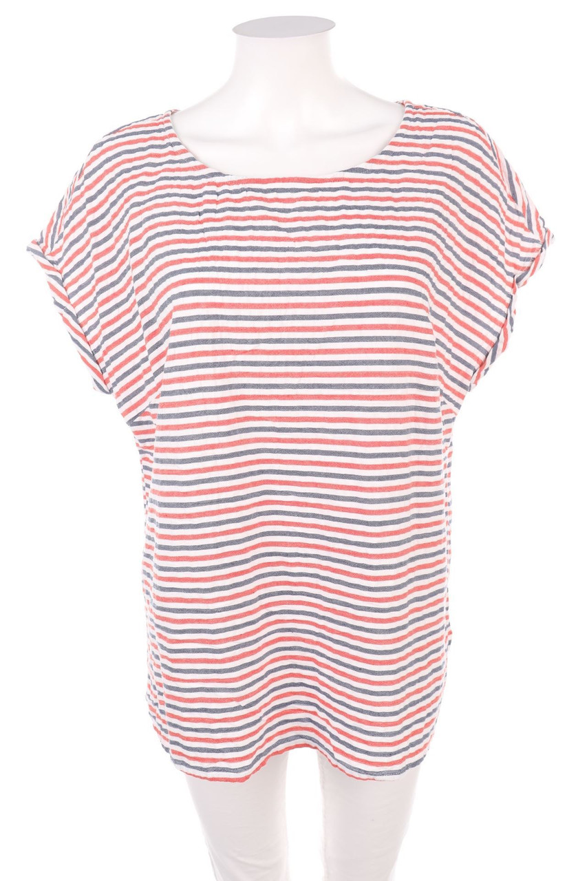 COLLECTION L. - Streifen-Kurzarm-Bluse - D 44