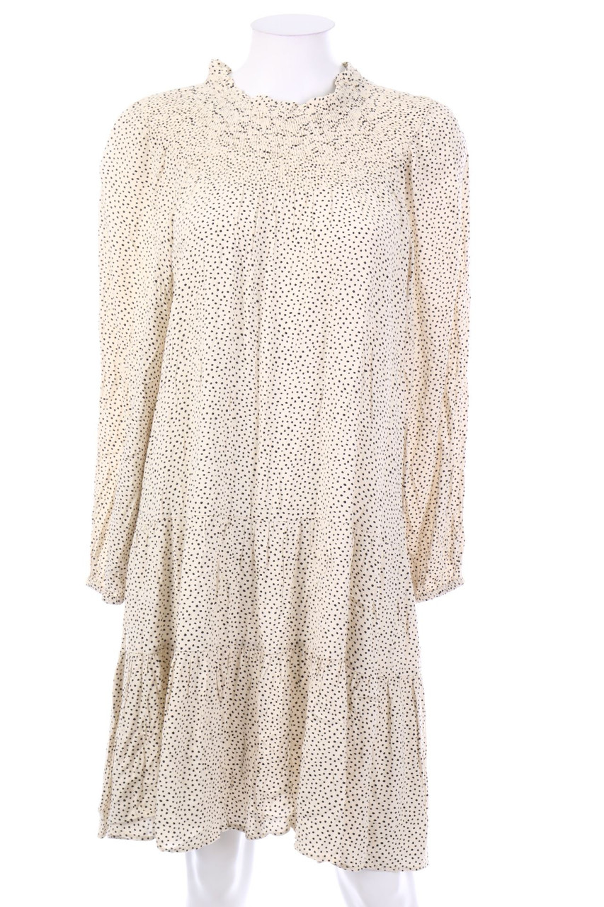 MANGO - Muster-Kleid mit langem Ärmel - L