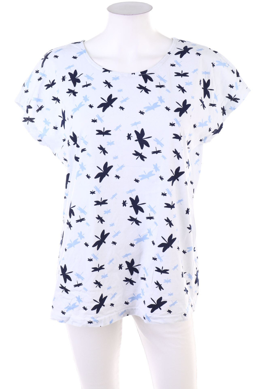 Ohne Label - Kurzarm-Shirt mit Muster - XL