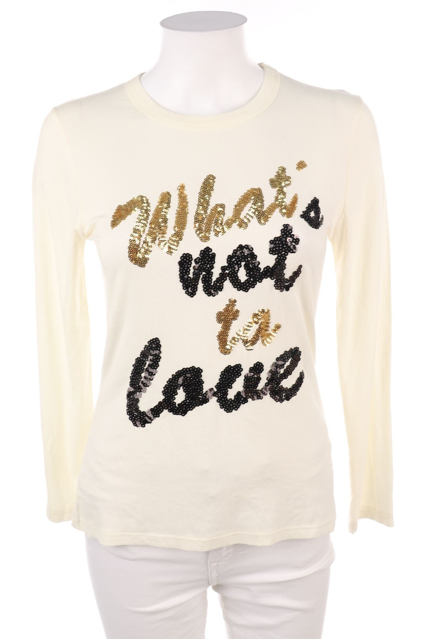 Ohne Label - Longsleeve-Shirt mit Pailletten - M