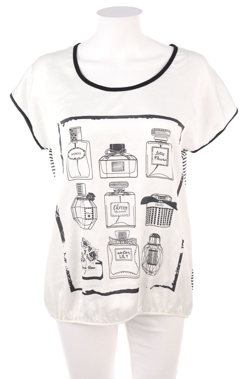 SuZa - Print-Kurzarm-Shirt mit Strass-Steinen - D 36