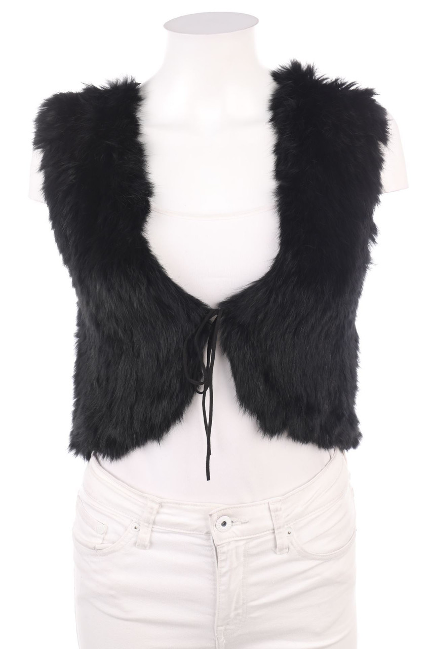 passport. - Strickweste mit Echt-Pelz-Besatz - D 38